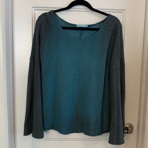 T Party Fashion waffle knit tie dye top